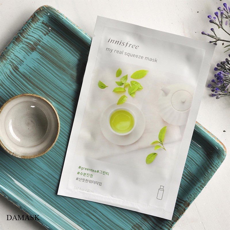 10 Mặt nạ giấy Innisfree My Real Squeeze Mask trà xanh