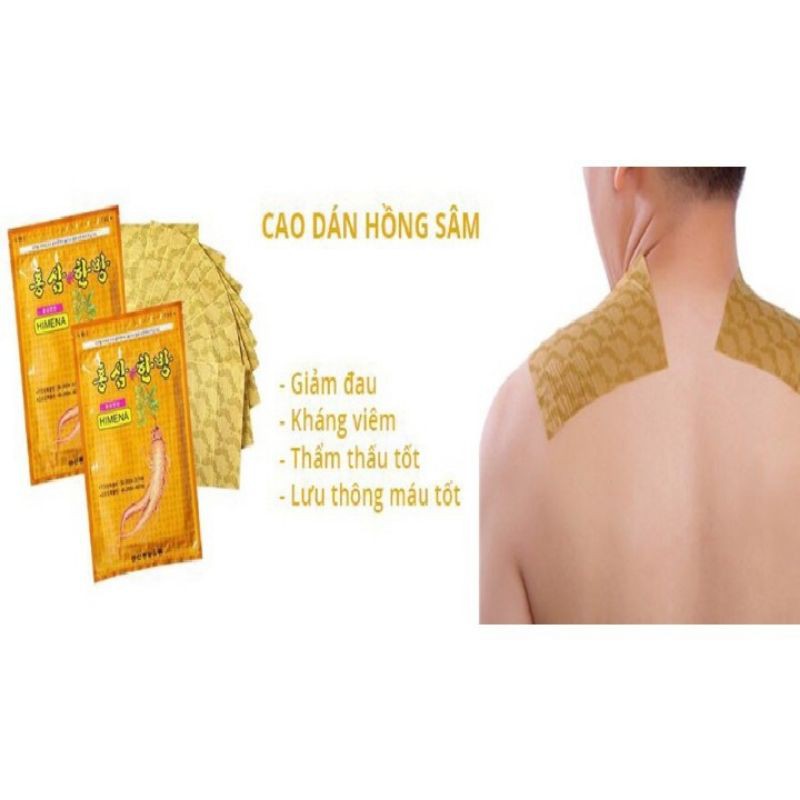 Cao dán hàn quốc gói 20 miếng kích thướt 9,2cmx13,2cm - gói màu vàng