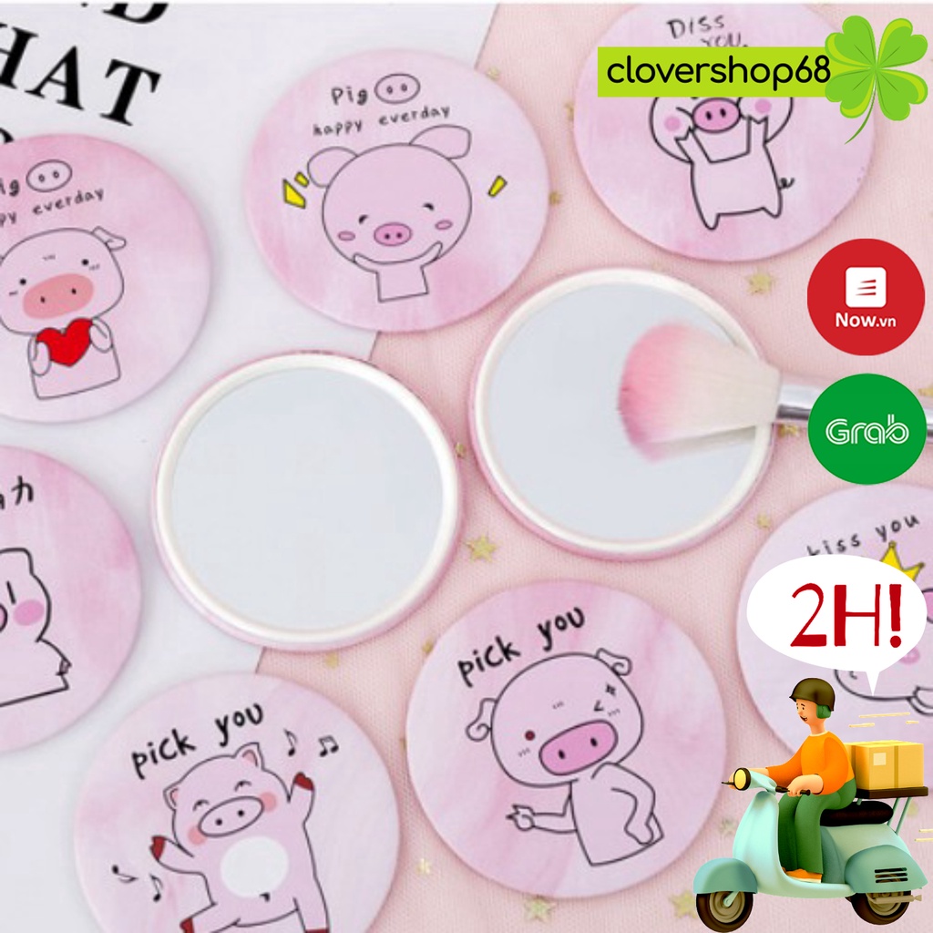 Gương mini heo hồng báo hồng Hàn Quốc xinh nhiều mẫu  Clovershop68