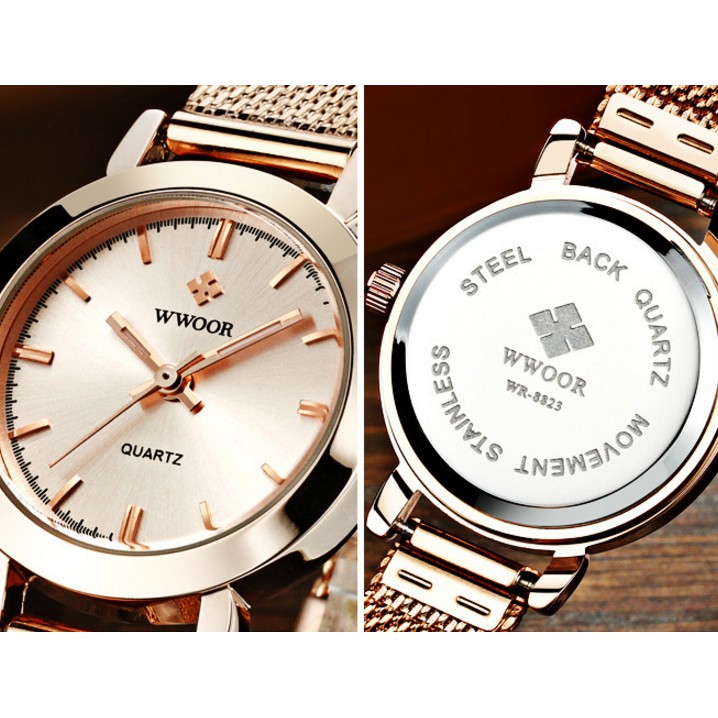 Đồng Hồ Nữ WWOOR 8823 Chính Hãng Dây Thép Mành Cao Cấp | BigBuy360 - bigbuy360.vn