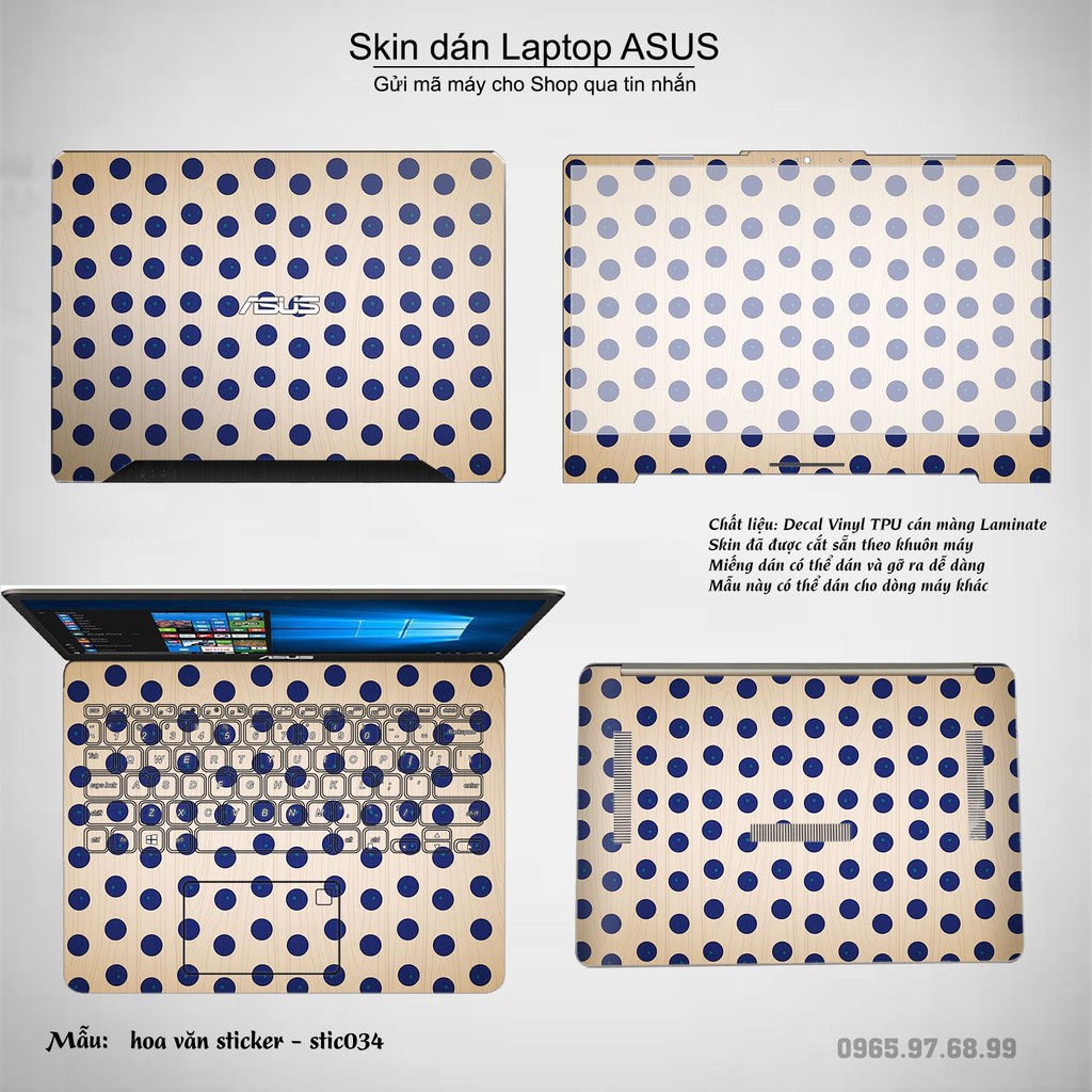 Skin dán Laptop Asus in hình Hoa văn sticker _nhiều mẫu 6 (inbox mã máy cho Shop)