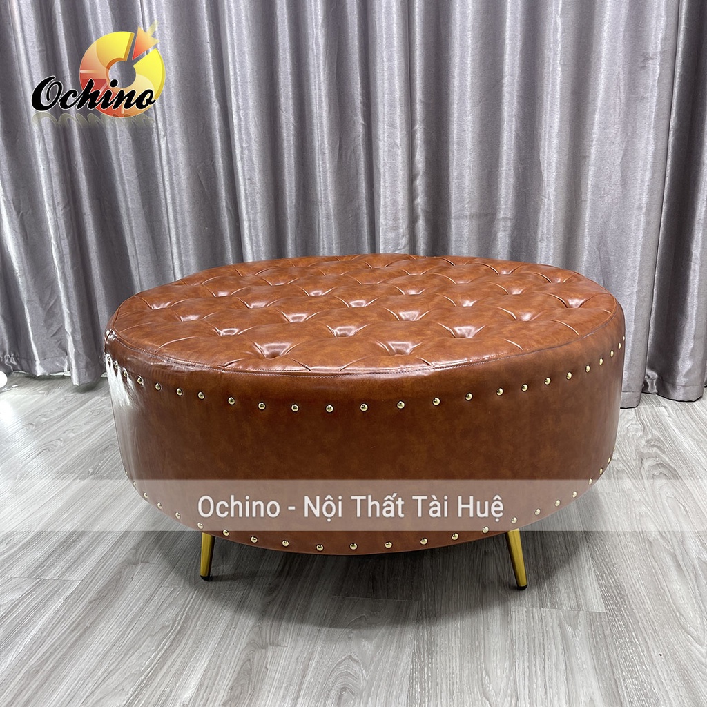 Đôn Tròn Cách Điệu Chân Vàng Cao Cấp Cao 45 Đk 80 ( Đủ Màu)