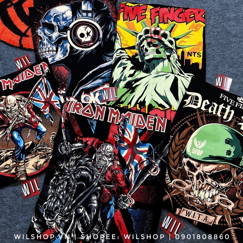 ÁO ONE OK ROCK, FIVE FINGER DEATH PUNCH, IRON MAIDEN - ROCK TEE ROCK BAND TEE - ÁO THUN PHÔNG NHẠC ROCK