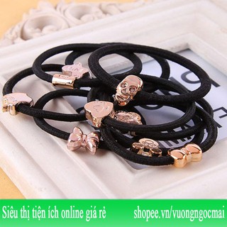 Combo set 10 dây chun buộc tóc đen đơn giản phong cách Hàn quốc