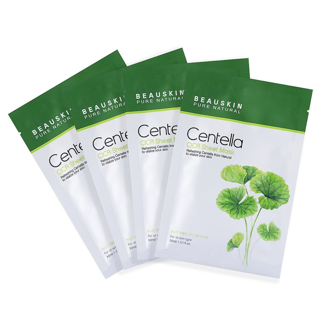 Mặt Nạ Beauskin Tinh Chất Rau Má Cica Centella Sheet Mask Hàn Quốc