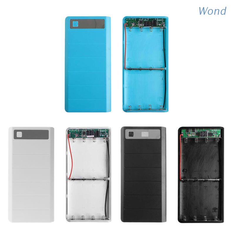 Vỏ Hộp Đựng Pin Sạc Dự Phòng 2 Cổng Usb Có Màn Hình Led Cho 8 Pin 18650