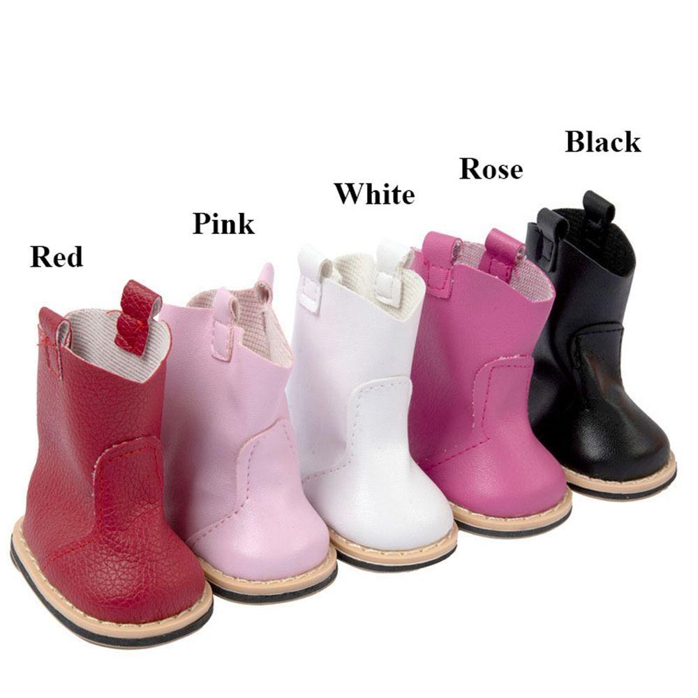 Giày Búp Bê Da PU Phối Hoa Xinh Xắn 5 Màu Tự Chọn Cho Búp Bê 18Inch