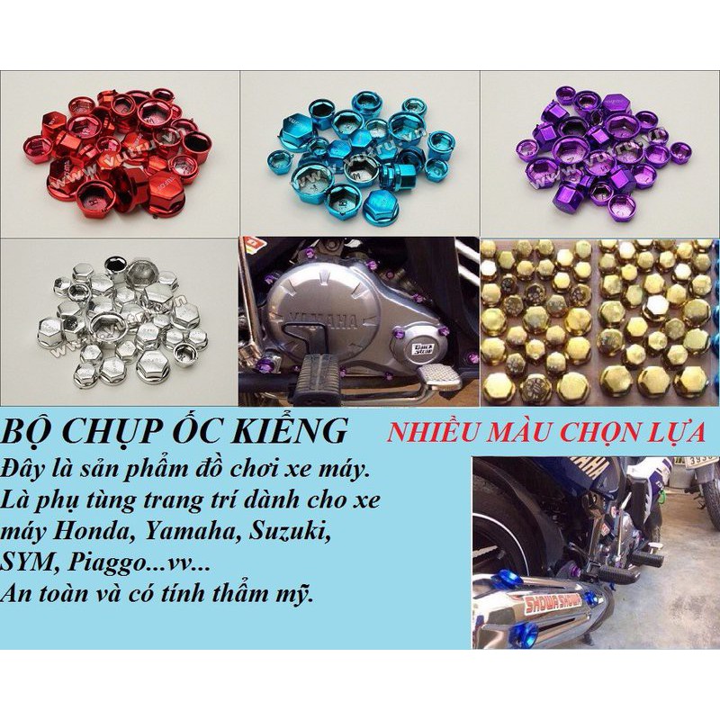 BỘ CHỤP ỐC KIỂNG XE MÁY NHIỀU MÀU