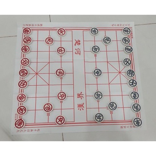 Bộ cờ tướng Quân cờ nhựa 3cm, bàn cờ giấy có hộp đựng nhỏ gọn