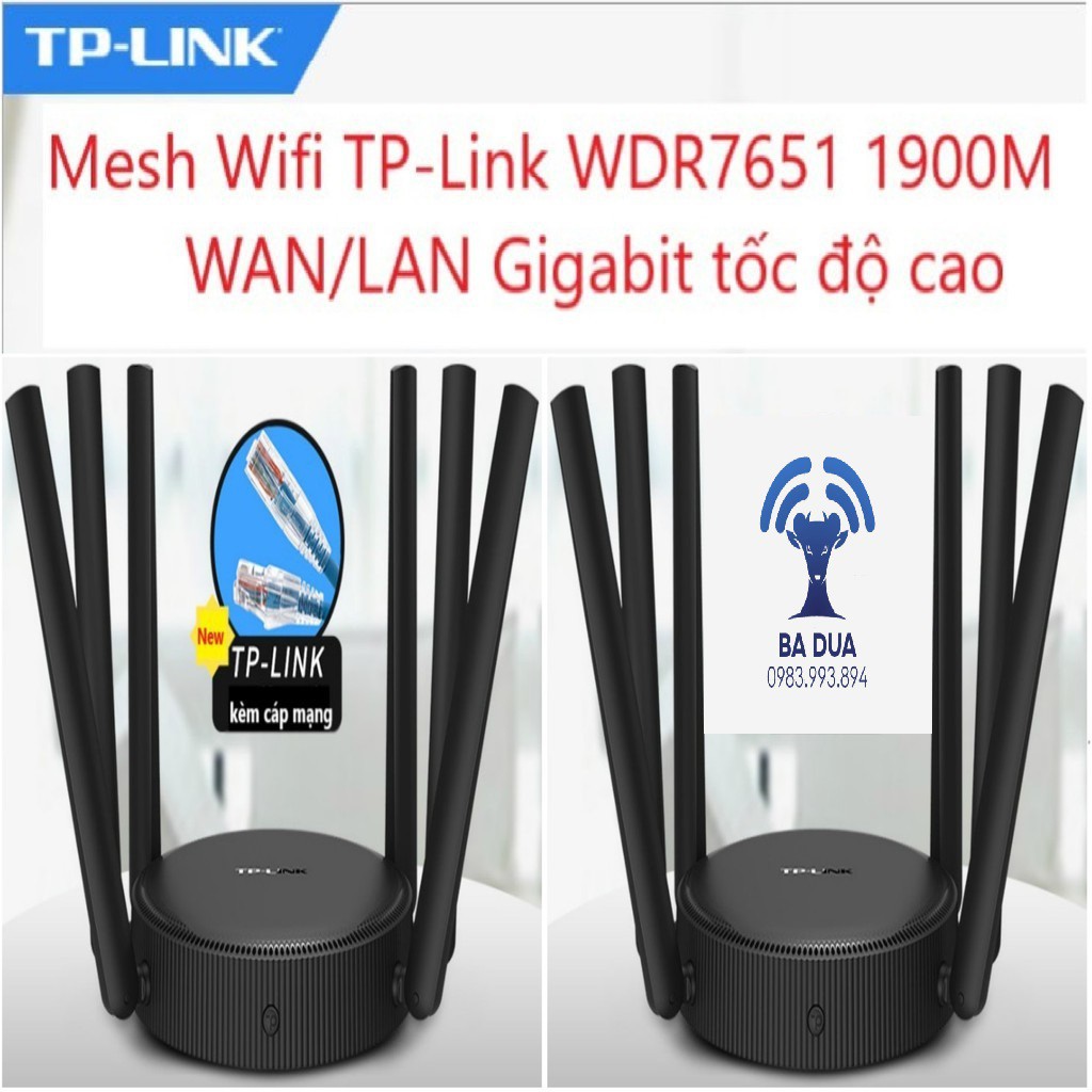 Bộ Phát Wifi Mesh Wifi Gigabit Tplink TP-Link WDR7651 AC1900