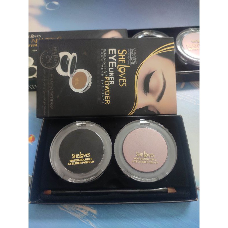 Bộ phấn kẻ mắt mày 2 màu kèm cọ và gương lâu trôi không thấm nước | BigBuy360 - bigbuy360.vn