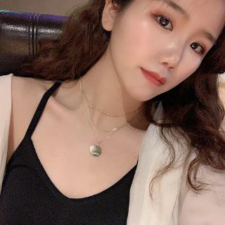 Layered Discs Pendant Link Chain Simple Necklace