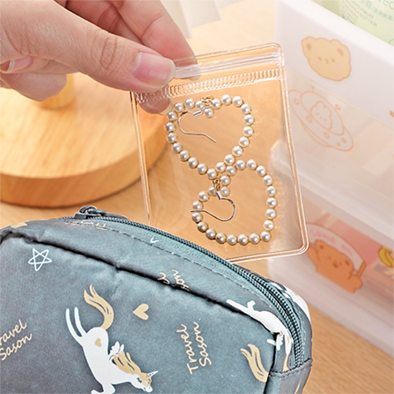 0 Pcs Transparent PVC Small Jewelry Storage Bag Waterproof Anti-Oxidation Ziplock Pouches