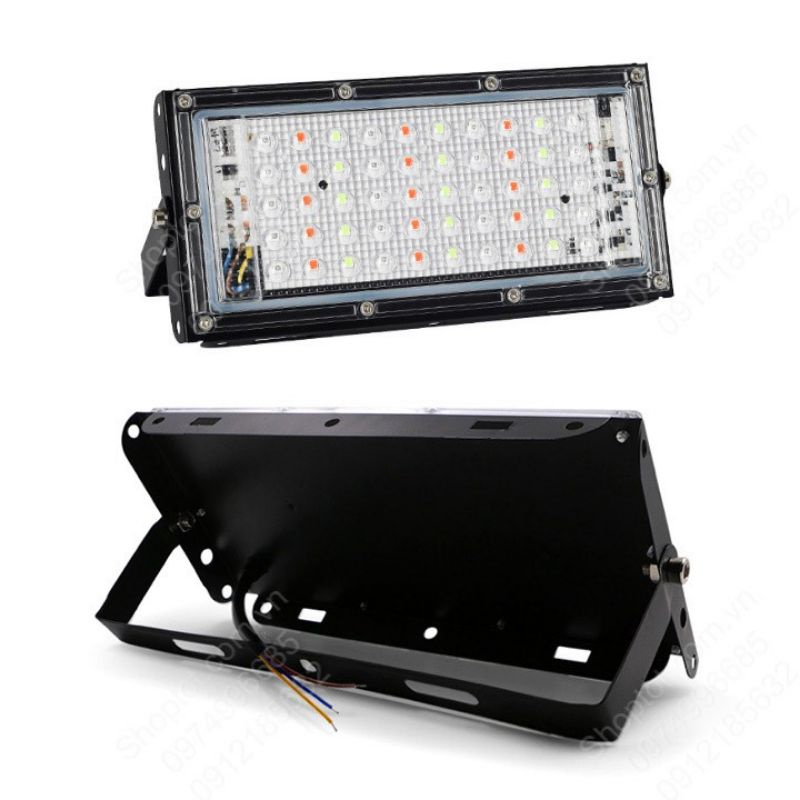 Đèn led pha đổi màu Cao Cấp RGB 50W-220V kèm điều khiển từ xa-Remote