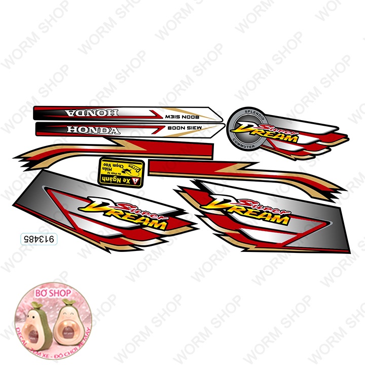 Tem xe Dream Cánh Chim - Tem 3 lớp chống phai màu