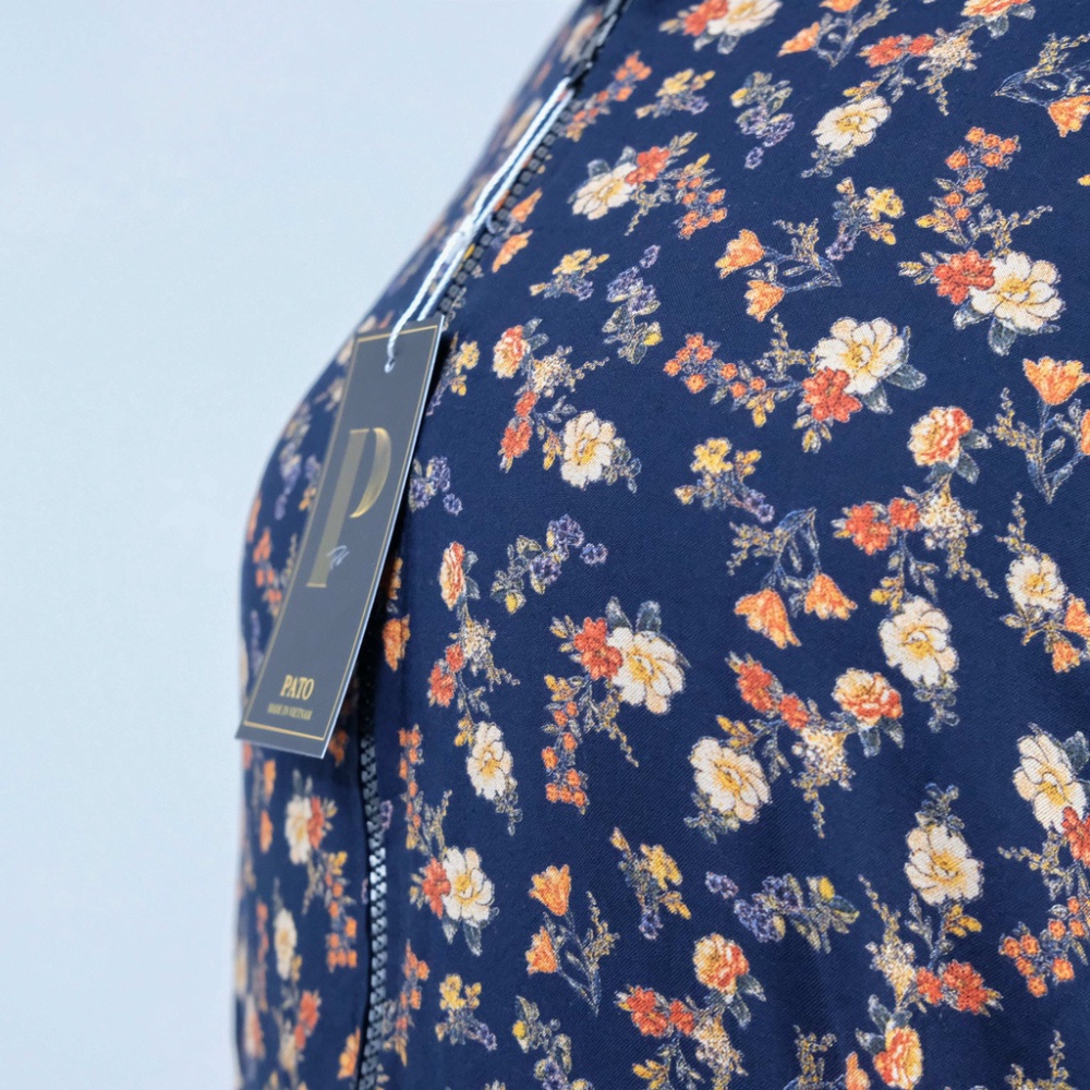 Áo chống nắng toàn thân PATO áo khoác nắng nữ dáng dài vải lanh chất lanh họa tiết