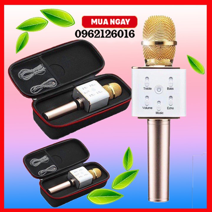 Micro karaoke Bluetooth thế hệ mới 2017 kiêm loa Q7 3 trong 1 Tặng nút chống bụi-j42