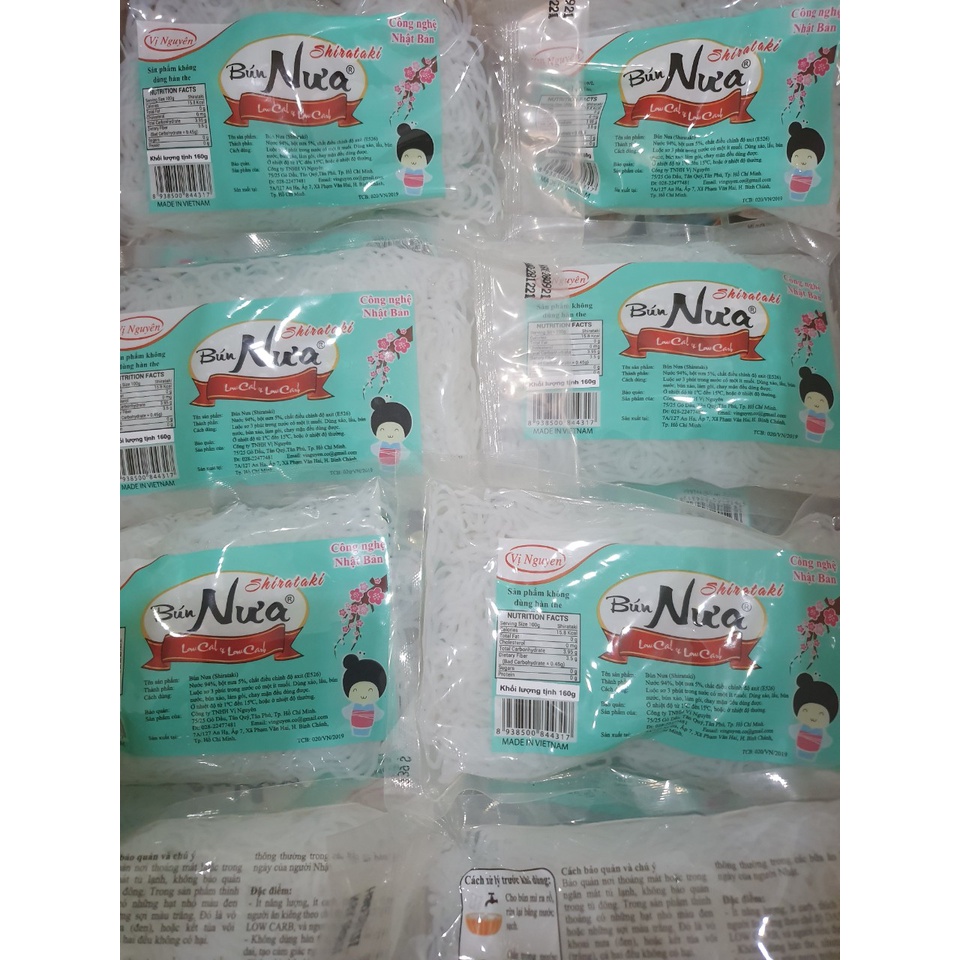 Combo 10 gói Bún Nưa Keto Das Vị Nguyên 160g - Gói nhỏ dễ sử dụng