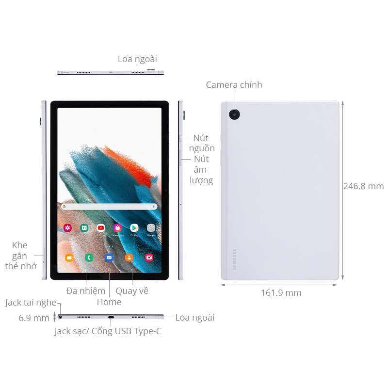 Máy Tính Bảng Samsung Galaxy Tab A8 2022 - Hàng Chính Hãng, Mới 100%, Nguyên seal