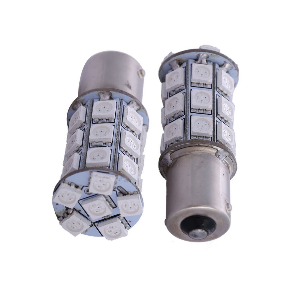 Bộ 2 Đèn LED Tín Hiệu 1156 P21W BA15S 1141 27 SMD 5050 12V 24V 1157 BAY15D P21 / 5W BAU15S PY21W Chất Lượng Cao
