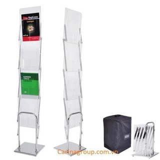 [Giá sỉ - Sẵn hàng] Giá kệ để catalo, brochure, tờ rơi 4 tầng khổ A4 bằng mica