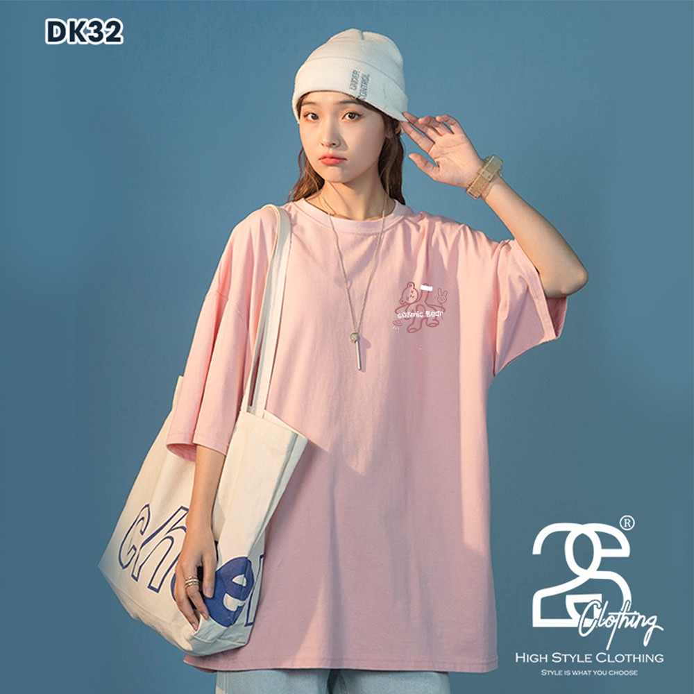 Áo Thun Nữ Form Rộng Unisex Giấu Quần, Áo Phông Nữ Tay Lỡ Cá Tính In Hình Gấu (V136)
