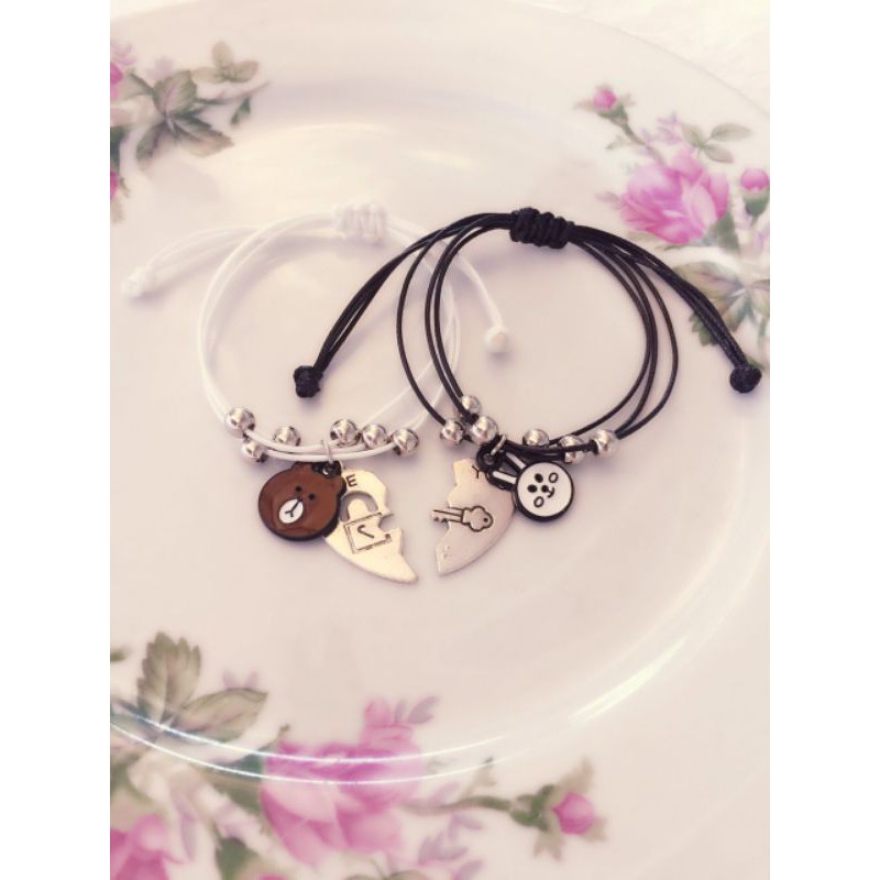 (1 cặp) vòng tay cặp gấu thỏ handmade