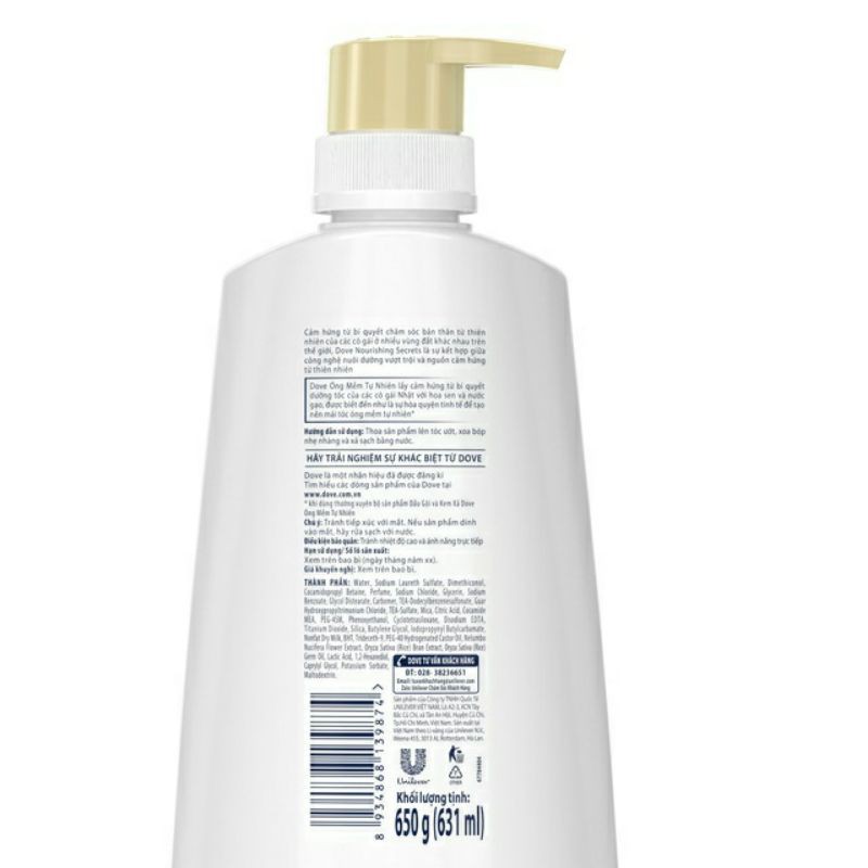 Dầu xả / Dầu gội Dove thiên nhiên  620G/ 650G | BigBuy360 - bigbuy360.vn