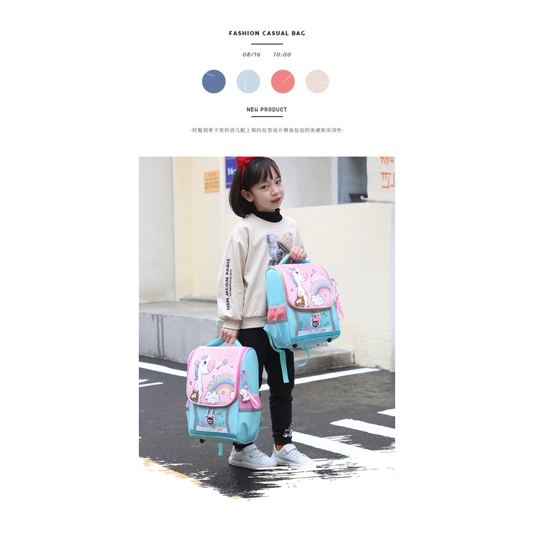 Ba lô Chống Gù Tiểu Học Chống Thấm Nước Cho Bé Lớp 2-5 Kích Thước 37*26*13.5cm