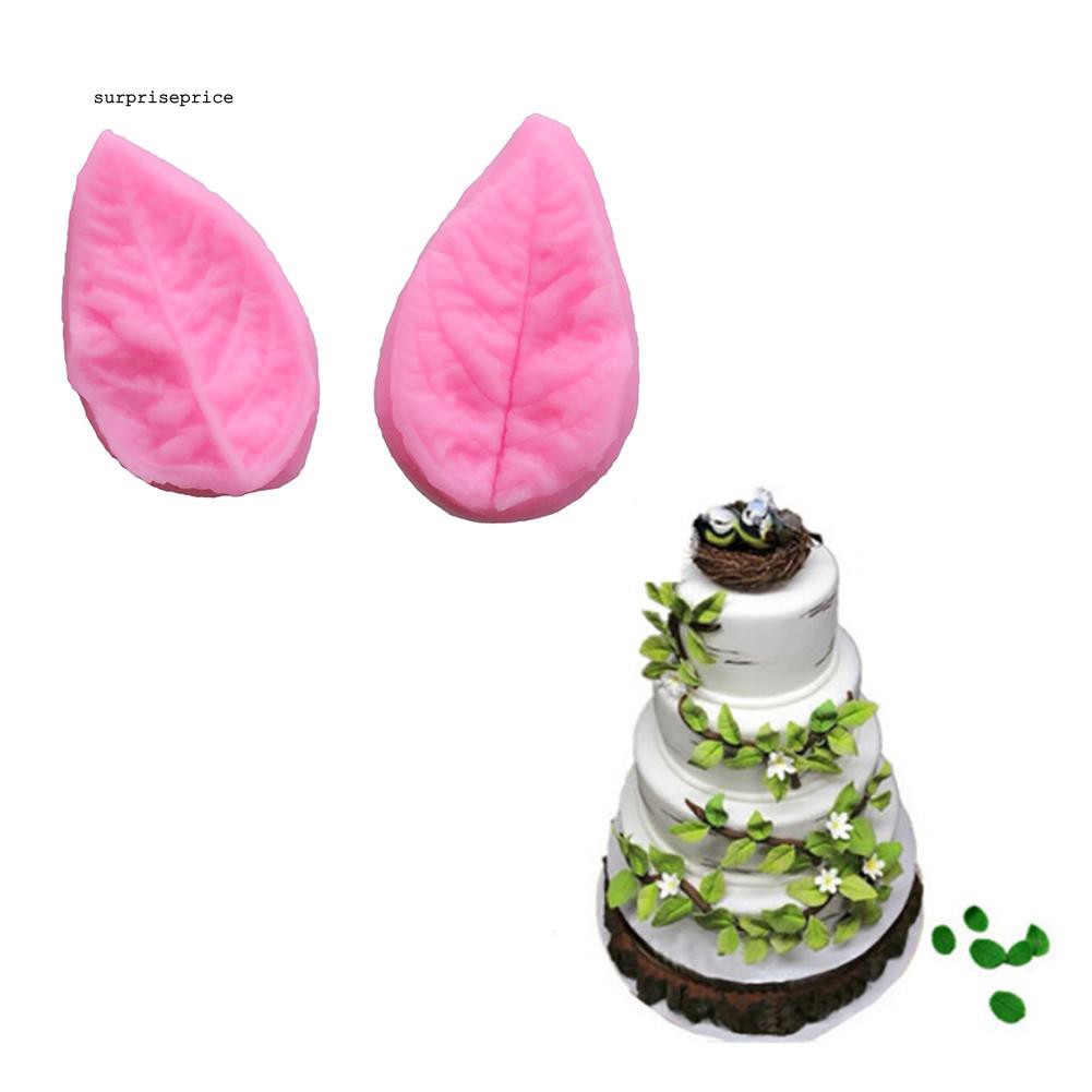 Set 2 khuôn silicon làm bánh kẹo đa năng hình chiếc lá xinh xắn