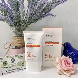 [mẫu mới] Kem Chống Nắng Nâng Tone Chống Trôi Innisfree Intensive Triple Shield Sunscreen SPF50+ PA++++ 50ml