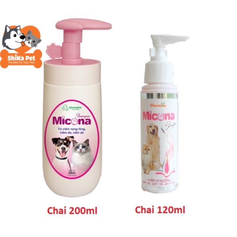 Sữa Tắm Trị Nấm, Viêm Da Chó Mèo Micona Shampoo 120ML-200ML