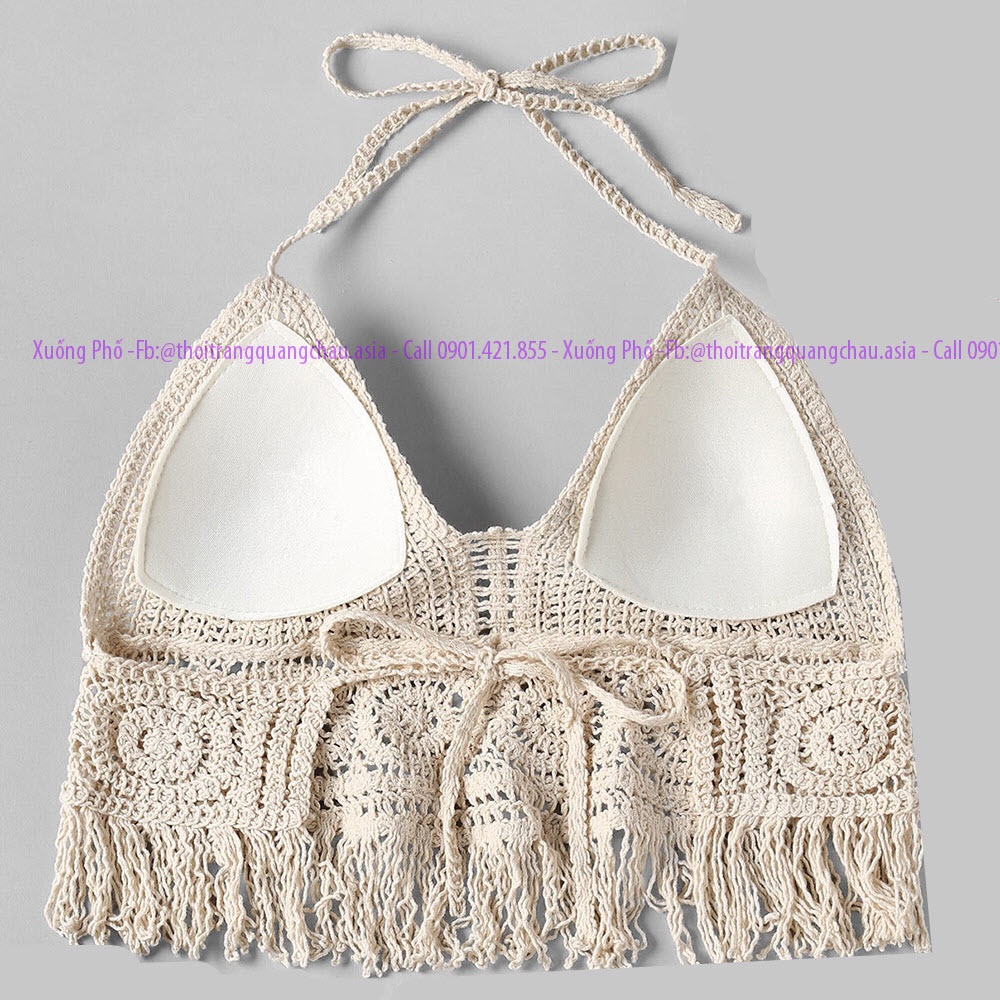 (Hàng Nhập) Áo crochet len móc đi biển kiểu dáng thời trang #65875