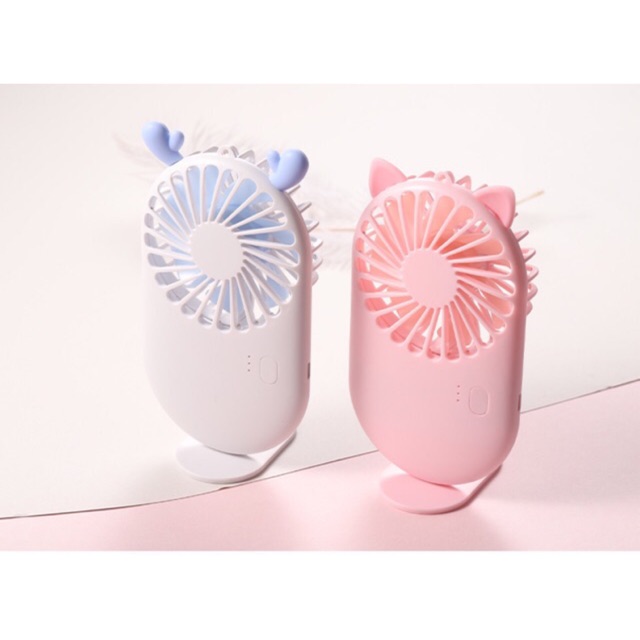 (Tặng Đế + Dây Sạc) Quạt Cầm Tay Mini Cute - Thời Trang