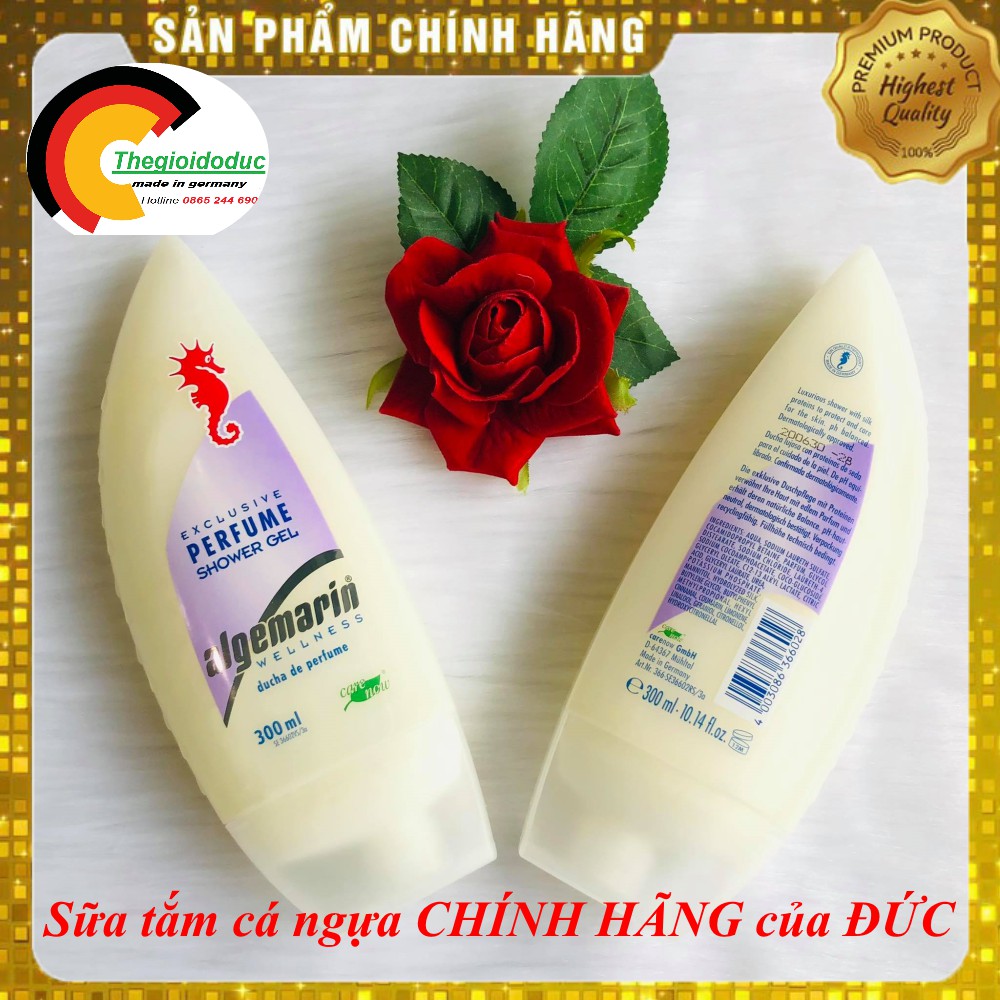 (CHÍNH HÃNG) Sữa Tắm Cá Ngựa Algemarin của Đức Chai 300ml, hương nước hoa lưu đến 12h,