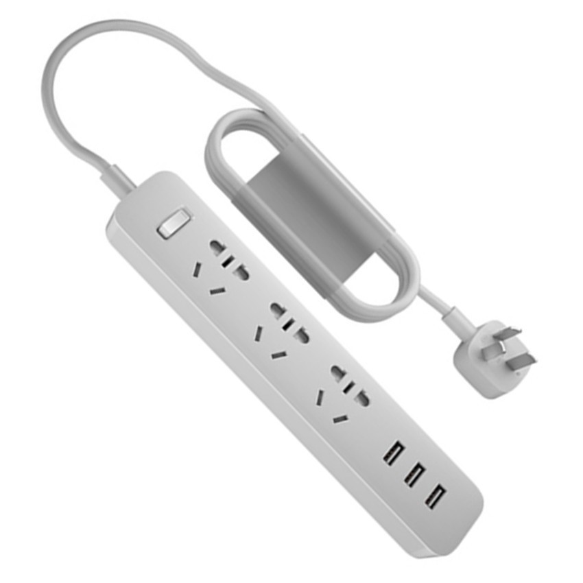 Ổ cắm điện xiaomi power strip 3 cổng USB sạc 5V 2A Màu Trắng, Đen Tùy chọn đầu chuyển đổi tiện dụng