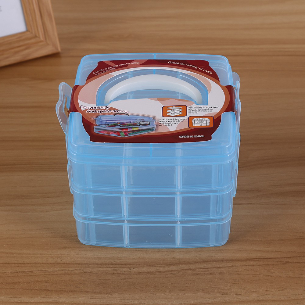 Hộp đựng,khay nhựa 18 ngăn 3 tầng đa chức năng,tháo lắp tự do,đựng mỹ phẩm,đồ lót,phụ kiện trang sức dễ dùng