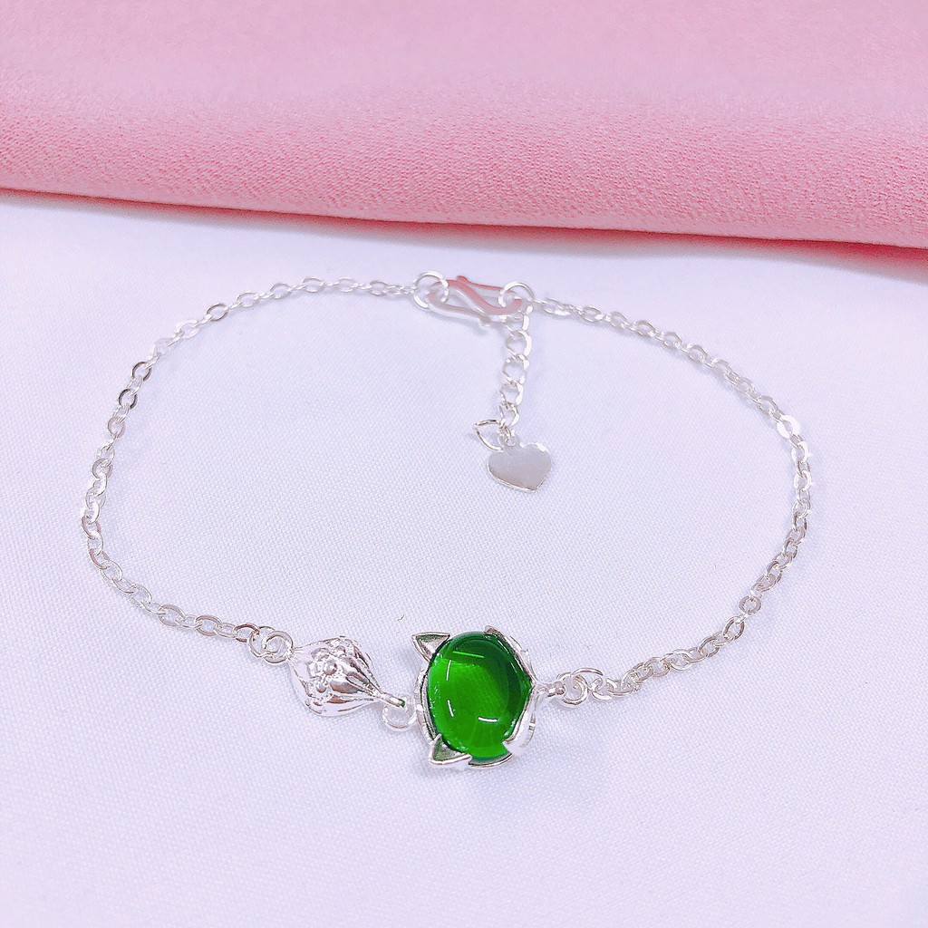 Lắc tay nữ bạc ta mặt hồ ly đủ màu - Bibi silver - BBS