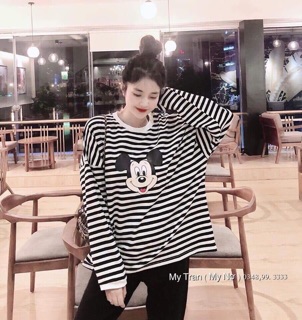 [ Hàng Chuẩn ] Áo Thun Dài Tay Kẻ Micky Hót Hít (kèm ảnh thật)