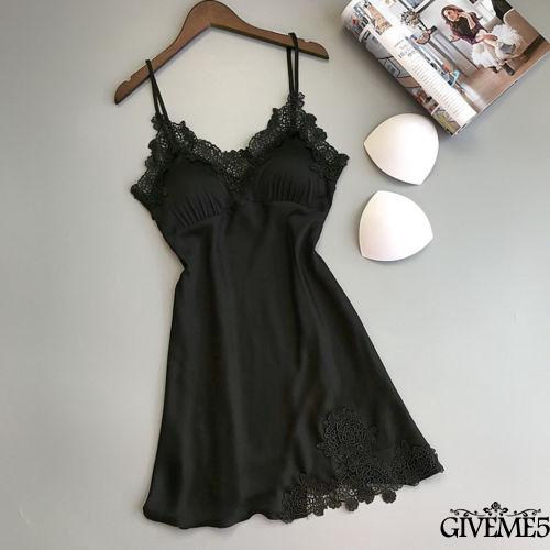 Đầm ngủ sát nách vải lụa satin thời trang quyến rũ