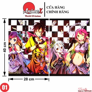 Combo 2 Tấm Poster Áp Phích A3 Anime No Game No Life - Huyền Thoại Game Thủ - Poster Dán Tường, Dán Kính By AnimeX