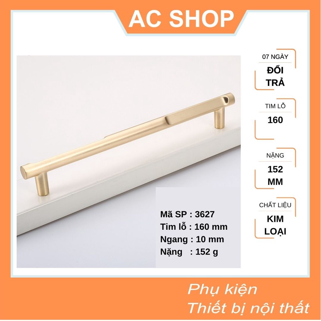 Tay nắm cửa tủ hợp kim mạ vàng gold mờ cao cấp - tay nắm hiện đại phong cách châu âu 3627 - SHOP THỢ