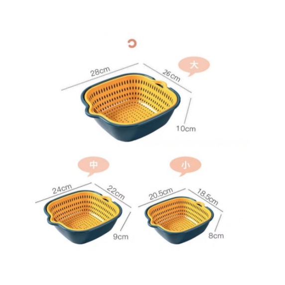 Bộ Rổ 6 Món Kèm Chậu Chất Liệu Nhựa Cao Cấp, Đựng Đồ Đa Năng