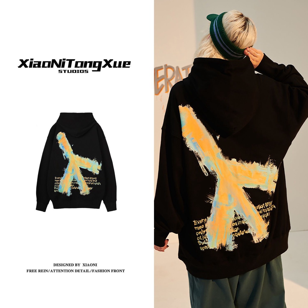 Áo Hoodie Có Mũ Trùm In Họa Tiết Thời Trang Hàn Quốc Hip-hop Cá Tính
