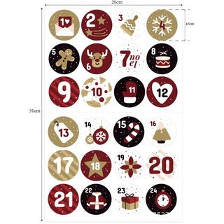 Tấm 24 sticker Dán Trang Trí Giáng Sinh