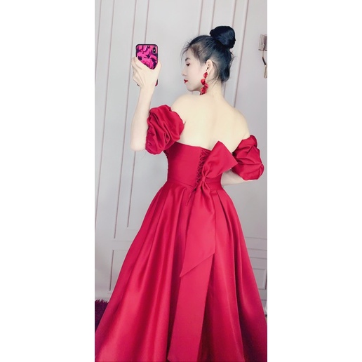 ĐẦM DÂU MẶC CƯỚI MUA 1 MẶC DC 3 KIỂU FULL SIZE S/M/L/XL ( kèm ảnh và video do chủ shop tự chụp 10000%)