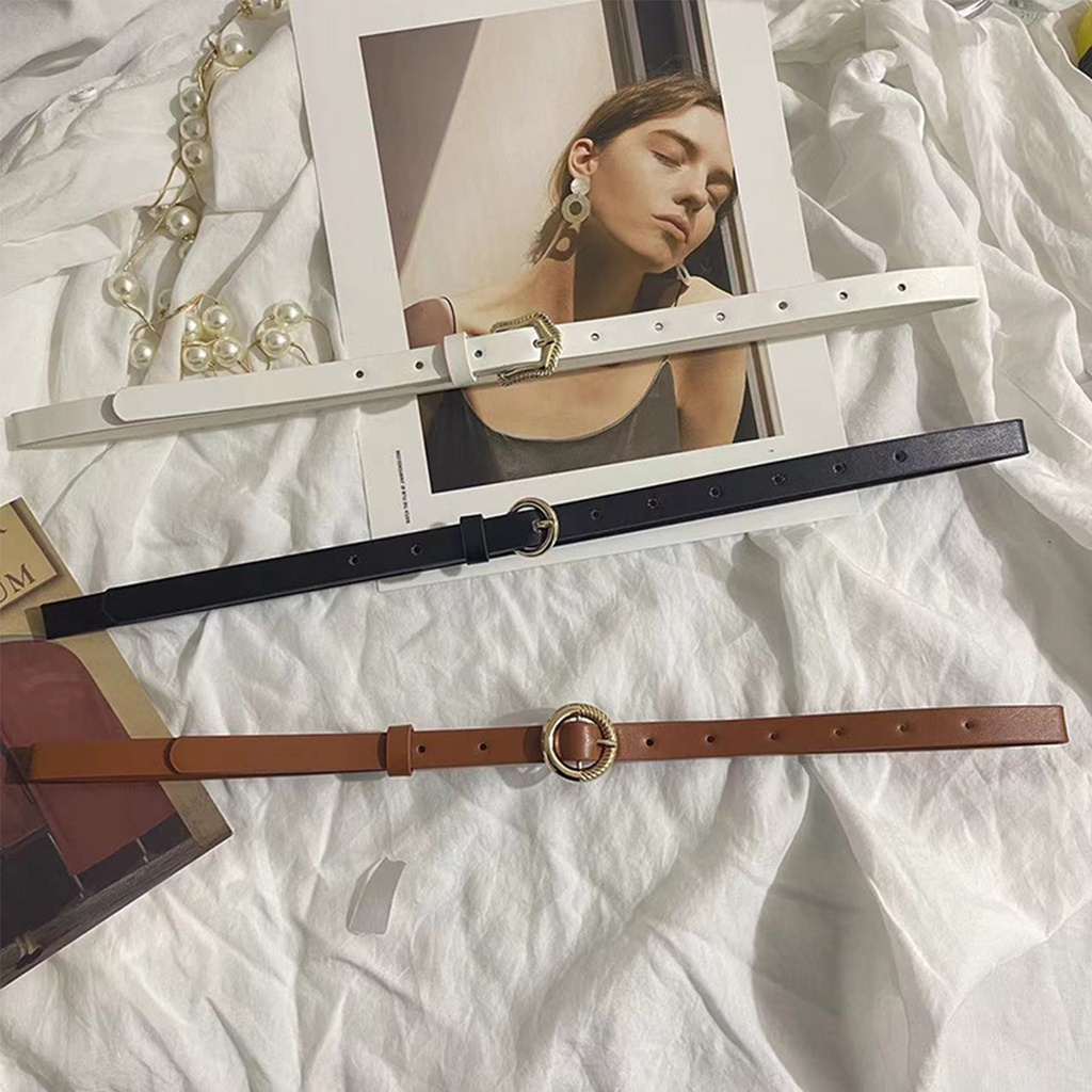 SmileFairyCC【COD &amp; Hàng Có Sẵn】Set 3 Thắt Lưng Nữ Kết Hợp Thắt Lưng denim Thời Trang Hàn Quốc Sang Trọng Màu Đen