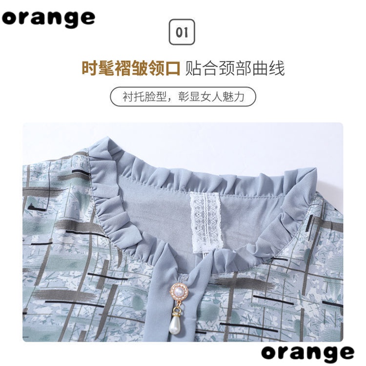 Áo Sơ Mi Chiffon Tay Ngắn Dáng Rộng Phong Cách Hàn Quốc Thời Trang Mùa Hè 2022 Cho Nữ Trung Niên