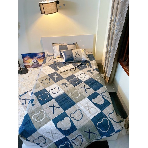 Bộ chăn hè ga gối 5 món poly cotton.