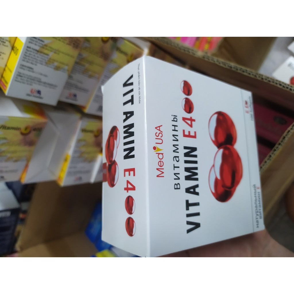 Vitamin e 400 đẹp da, mờ thâm, chống lão háo, làm sáng và mịn da, làm da sáng tự nhiên có tinh chất nha đam hộp 100 viên | BigBuy360 - bigbuy360.vn